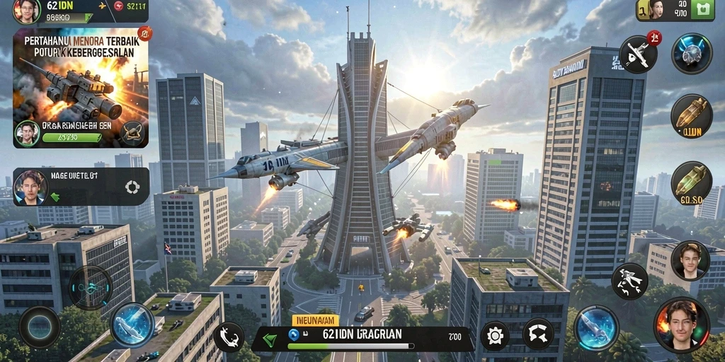 Gameplay menara pertahanan yang seru dan strategis di 62IDN.