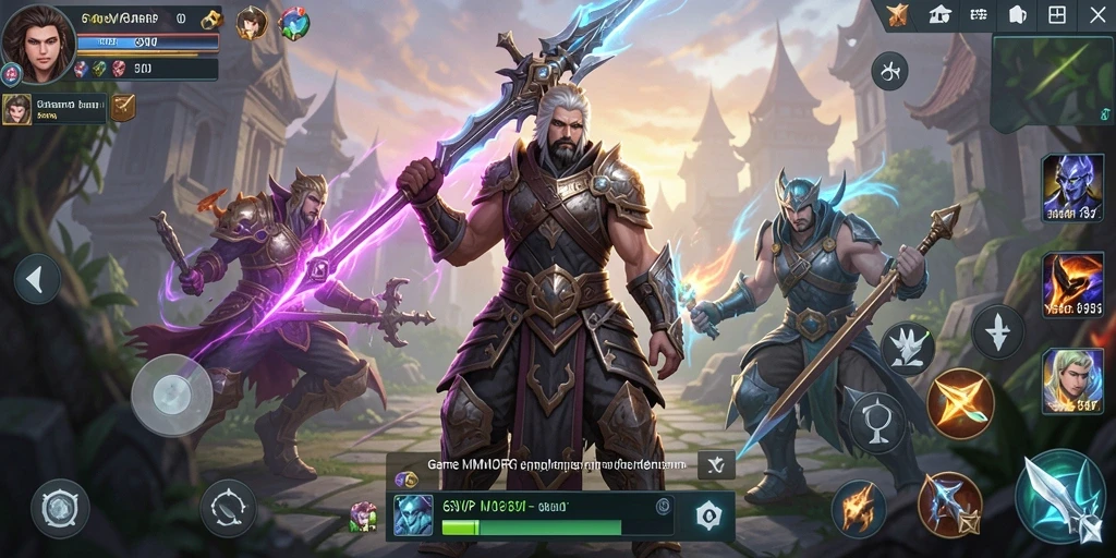 Tangkapan layar utama 6SVIP menampilkan aksi pertempuran MMORPG yang seru.