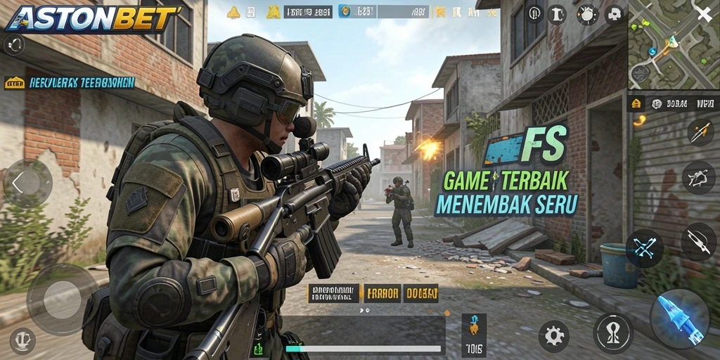 Tangkapan layar menampilkan gameplay intens dalam game FPS.