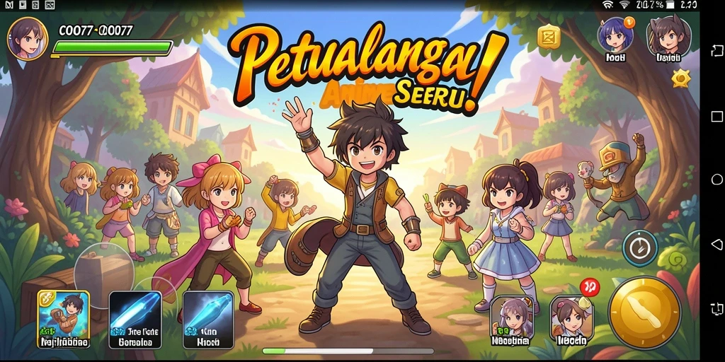Tampilan gameplay COO77 dengan aksi menarik karakter Anime.