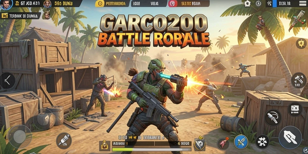 Tampilan gameplay seru di GARCO200 Battle Royale.