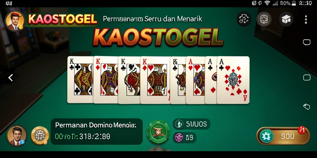 Screenshot gameplay KAOSTOGEL yang menampilkan momen seru permainan Domino.