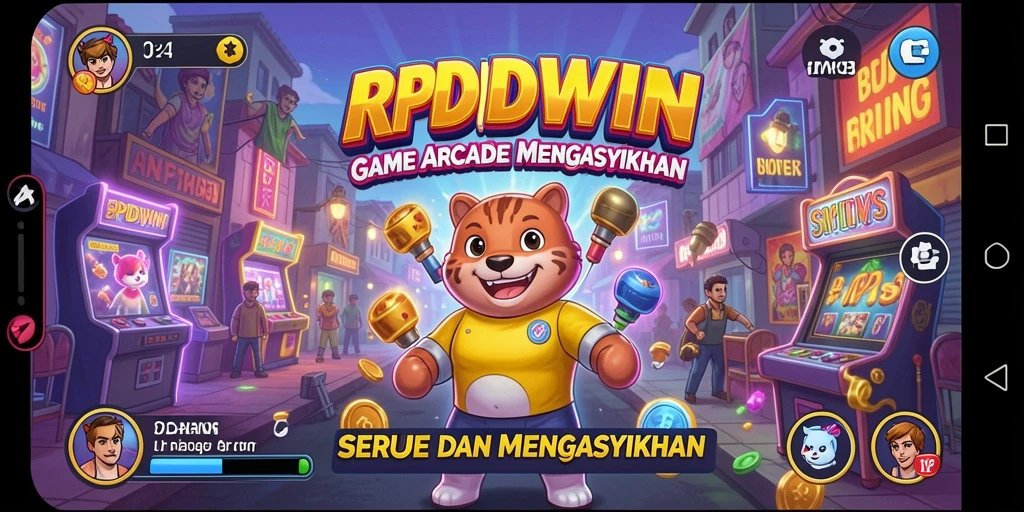 Screenshot RPIDWIN menampilkan gameplay arcade yang mengasyikkan dan penuh warna.