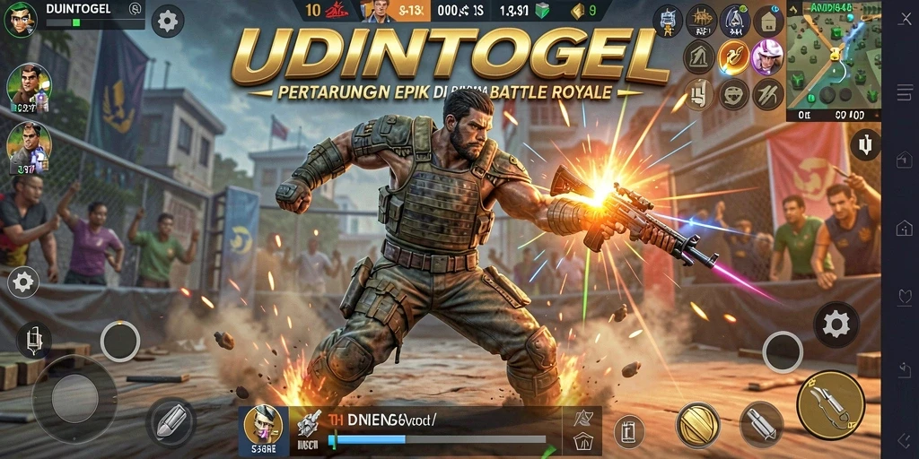 Gameplay seru di arena Battle Royale UDINTOGEL.